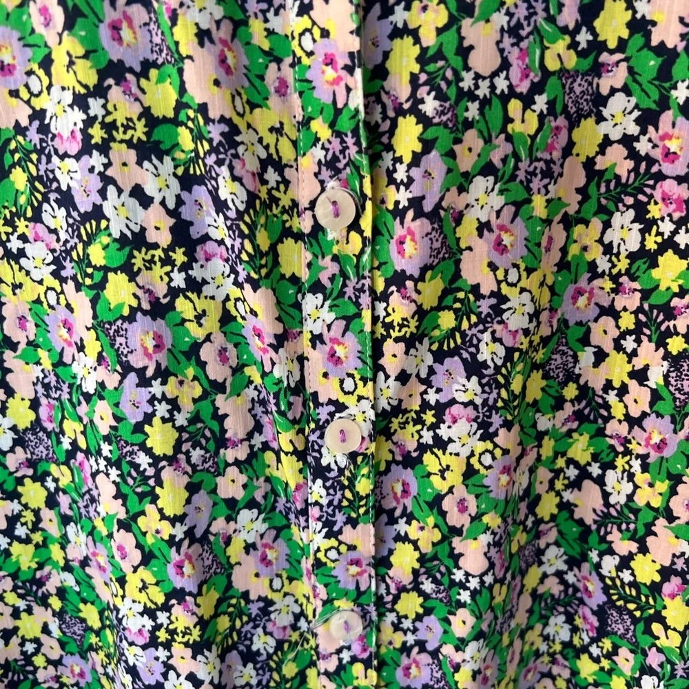 Anthropologie Maeve Floral Long Sleeve Button Front Blouse_5